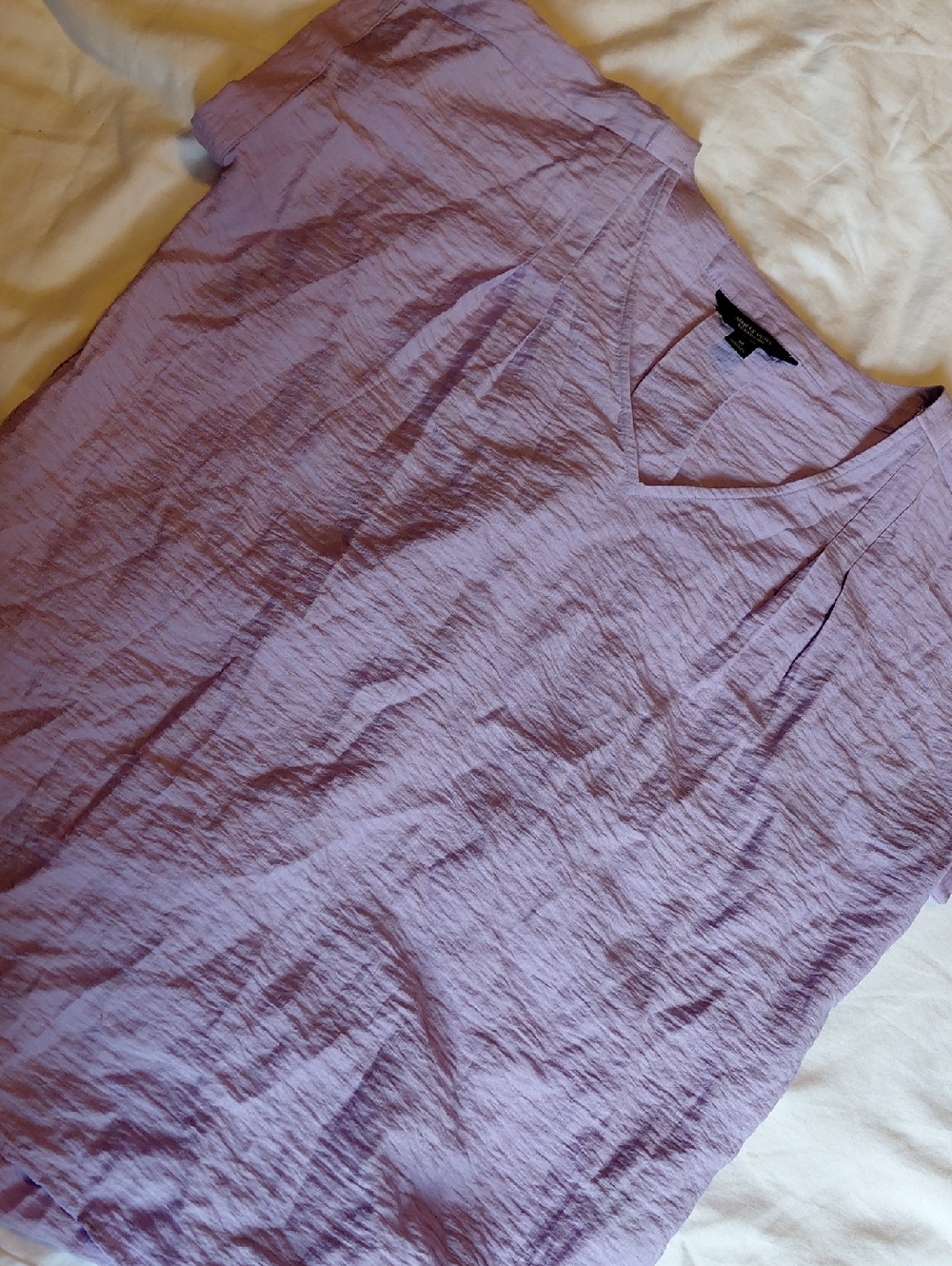 Simply Vera Vera Wang Lavender V-Neck Short Sleeve Blouse